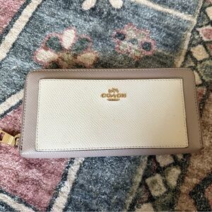 Coach Cream and Tan Wallet